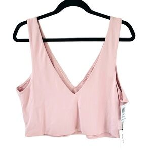 BABATON Aritzia NWT Poetic Pink Pastel V Neck Crop Top  SZ 2 XL